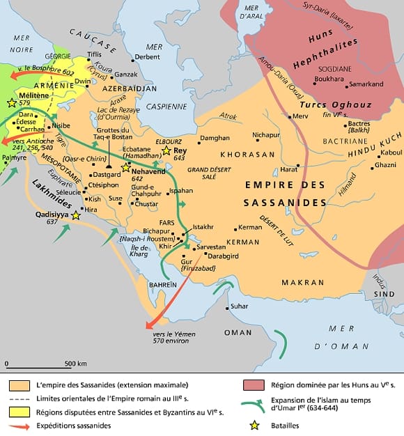 Carte de l'empire des sassanides